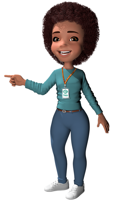 Elo, mascote do Instituto 11Elo, apontando para o convite